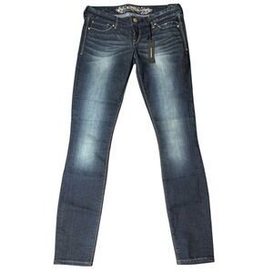 Express Jeans Womens Size 6 R Dark Wash Zelda Barely Boot Ultra Low Rise Stretch